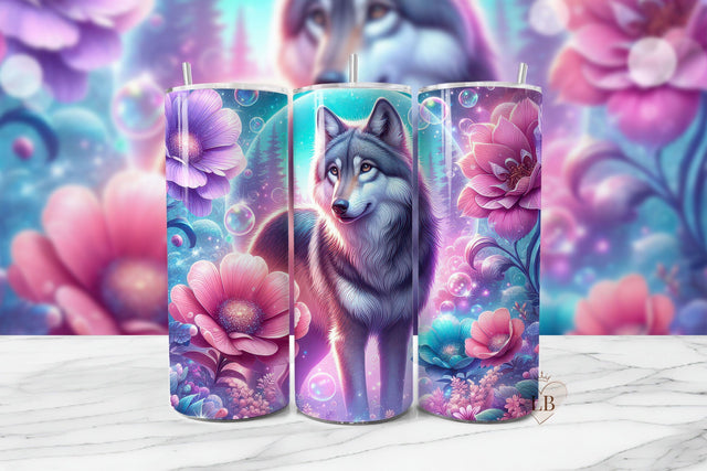 Mystical Wolf Tumbler Wrap, 20oz Seamless PNG Sublimation BijouBay 