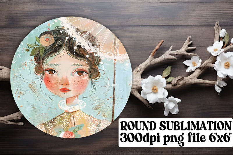 Mystical Woman Portrait Ornament Design - Sublimation Keychain Sublimation afrosvg 