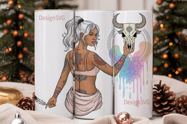 Mystical Woman Tumbler Design Sublimation DesignSVG 