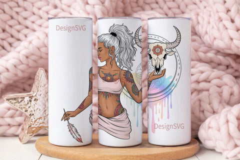 Mystical Woman Tumbler Design Sublimation DesignSVG 