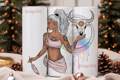 Mystical Woman Tumbler Design Sublimation DesignSVG 