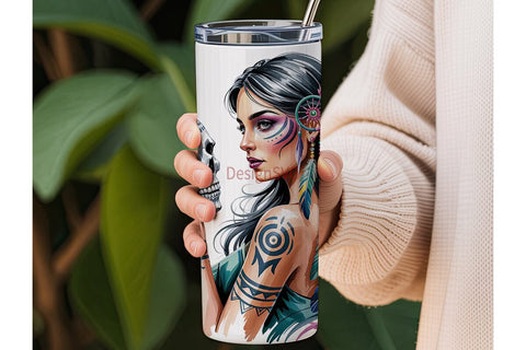Mystical Woman Tumbler Wrap PNG Sublimation DesignSVG 