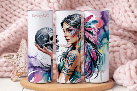 Mystical Woman Tumbler Wrap PNG Sublimation DesignSVG 