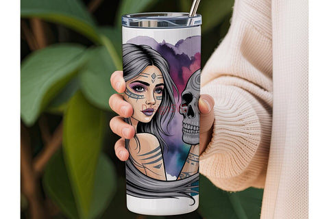 Mystical Woman Tumbler Wrap PNG Sublimation DesignSVG 