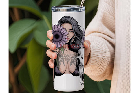 Mystical Woman Tumbler Wrap Sublimation DesignSVG 