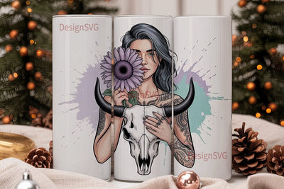 Mystical Woman Tumbler Wrap Sublimation DesignSVG 