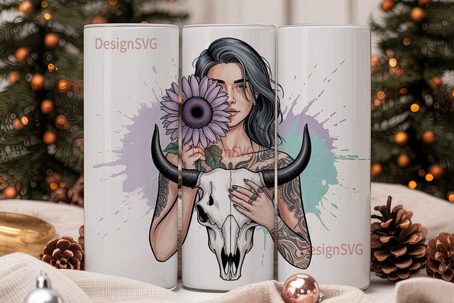 Mystical Woman Tumbler Wrap Sublimation DesignSVG 