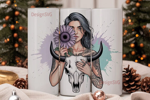 Mystical Woman Tumbler Wrap Sublimation DesignSVG 