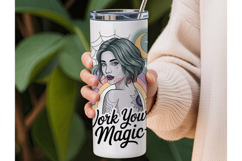 Mystical Woman Tumbler Wrap Sublimation DesignSVG 