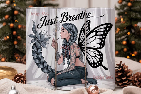 Mystical Woman Tumbler Wrap Sublimation DesignSVG 