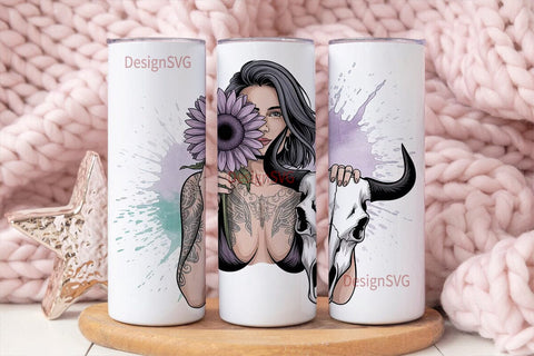Mystical Woman Tumbler Wrap Sublimation DesignSVG 