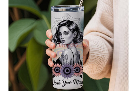 Mystical Woman Tumbler Wrap Sublimation DesignSVG 