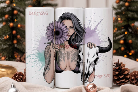 Mystical Woman Tumbler Wrap Sublimation DesignSVG 