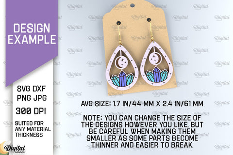 Mystical Wooden Earrings Laser Cut Bundle. Magical Design SVG SVG Evgenyia Guschina 