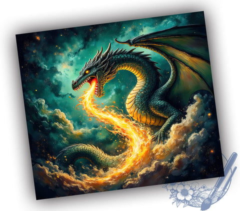 Mythical Dragon 20oz Tumbler, Mythical Creatures Wrap, 20oz Sublimation, Fantasy Drinkware, Dragon Art Tumbler, Unique Tumbler Design, Gifts for Dragon Lovers Sublimation ToriDesigns 