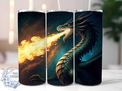 Mythical Dragon 20oz Tumbler, Mythical Creatures Wrap, 20oz Sublimation, Fantasy Drinkware, Dragon Art Tumbler, Unique Tumbler Design, Gifts for Dragon Lovers Sublimation ToriDesigns 