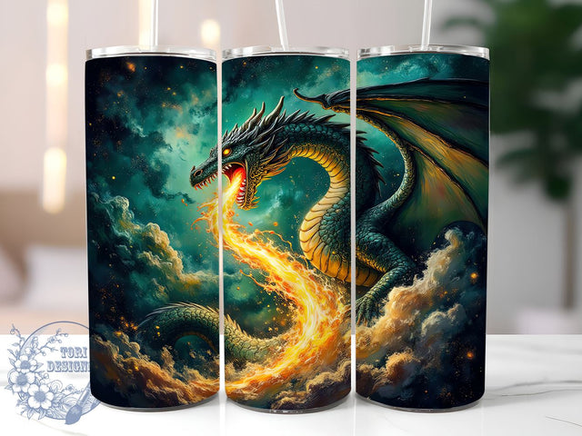 Mythical Dragon 20oz Tumbler, Mythical Creatures Wrap, 20oz Sublimation, Fantasy Drinkware, Dragon Art Tumbler, Unique Tumbler Design, Gifts for Dragon Lovers Sublimation ToriDesigns 