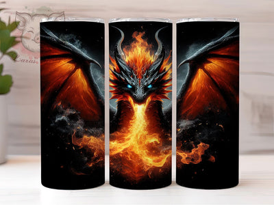 Mythical Fire Dragon Fantasy Tumbler Wrap, Mythical Beast Design, Fire Creature Art, Medieval Dragon Cup, Fantasy Lover Gift, Dragon Scale Wrap, Magical Sublimation Sublimation Lara' s Designs 