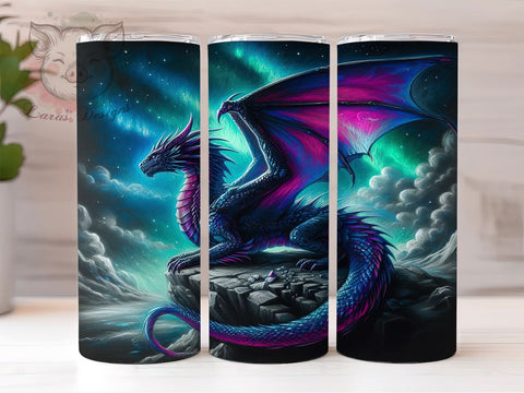 Mythical Galaxy Dragon Tumbler Wrap, Galaxy Dragon, Tumbler Wrap, Sublimation Design, Fantasy Art, Mythical Creatures, Space Decor, Dragon Lover Gift Sublimation Lara' s Designs 