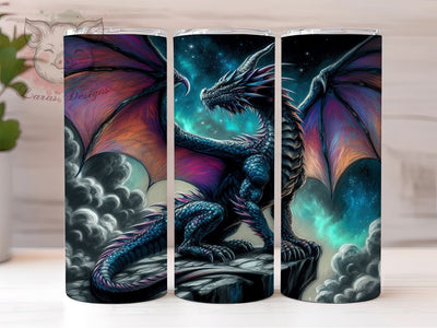 Mythical Galaxy Dragon Tumbler Wrap, Galaxy Dragon, Tumbler Wrap, Sublimation Design, Fantasy Art, Mythical Creatures, Space Decor, Dragon Lover Gift Sublimation Lara' s Designs 