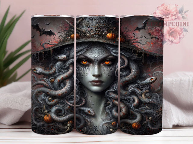 Mythical Monster Horror Halloween Tumbler, Zombie Witch Wrap, Medusa Snake Cup, 20oz Sublimation, Horror Lover Gift, Spooky Halloween Design, Monster Tumbler Wrap Sublimation Li Zamperini 