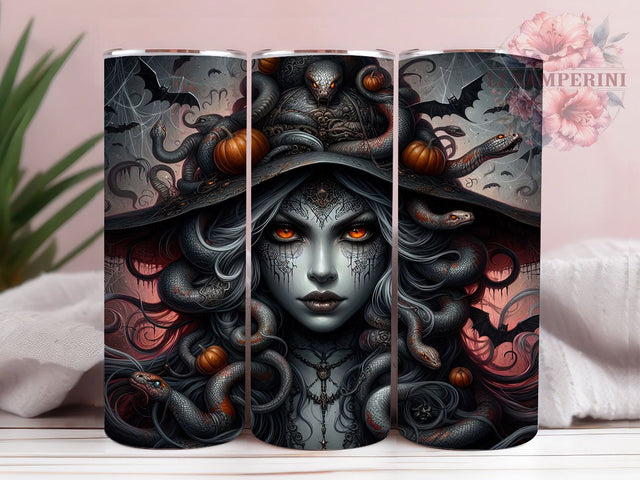 Mythical Monster Horror Halloween Tumbler, Zombie Witch Wrap, Medusa Snake Cup, 20oz Sublimation, Horror Lover Gift, Spooky Halloween Design, Monster Tumbler Wrap Sublimation Li Zamperini 