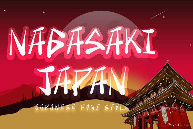 Nagasaki Japan Font Prasetya Letter 