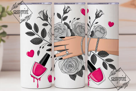 Nail Art Glam 20oz Tumbler Sublimation sassyprint 