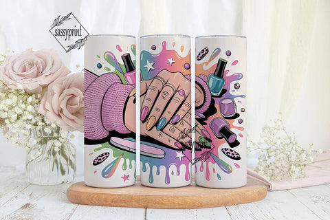 Nail Art Glam 20oz Tumbler Wrap Sublimation sassyprint 