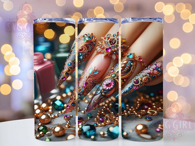 Nail Art Technician 20oz Beauty Tumbler, Nail Art Design, Nail Technician, Sublimation Wrap, 20oz Tumbler, Beauty Gift, Manicure Drinkware, Salon Cup Sublimation SvggirlplusArt 