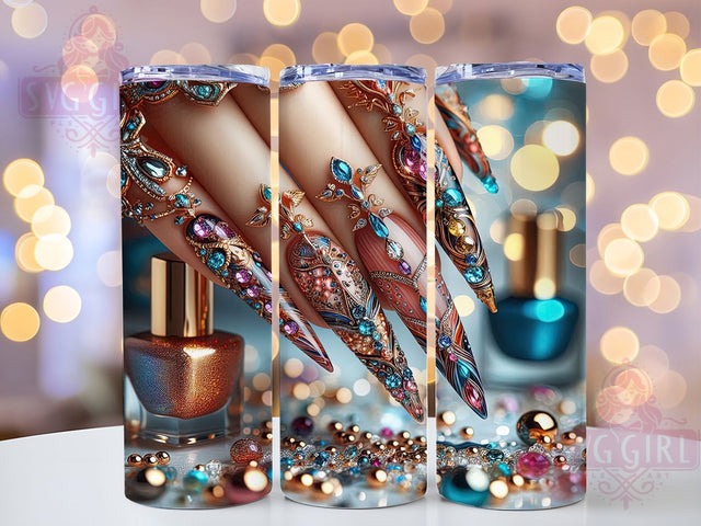 Nail Art Technician 20oz Beauty Tumbler, Nail Art Design, Nail Technician, Sublimation Wrap, 20oz Tumbler, Beauty Gift, Manicure Drinkware, Salon Cup Sublimation SvggirlplusArt 