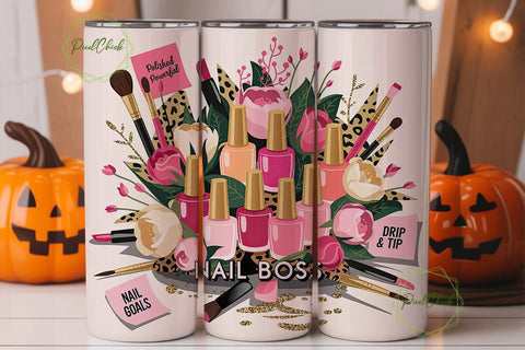 Nail Boss 20oz Tumbler Wrap Sublimation PixelChick 