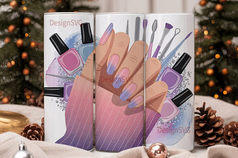 Nail Salon Glam 20oz Tumbler Wrap Sublimation DesignSVG 
