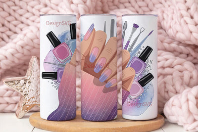 Nail Salon Glam 20oz Tumbler Wrap Sublimation DesignSVG 