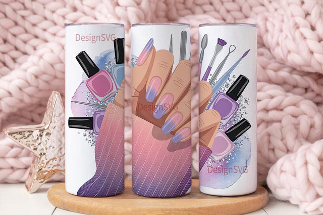 Nail Salon Glam 20oz Tumbler Wrap Sublimation DesignSVG 