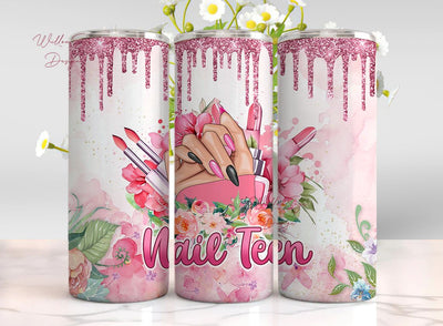 Nail Tech, 20oz Skinny Tumbler, Sublimation Design for Straight Tapered, PNG File, 20oz Skinny Tumbler Sublimation download Sublimation WillowSageDesign 