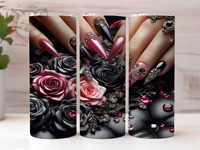 Nail Tech Artist Tumbler, Nail Artist Wrap, Salon Sublimation Design, 20oz Nail Tech Tumbler, Beauty Salon Art, Manicure Mug, Whimsical Nail Cup Sublimation Lara' s Designs 