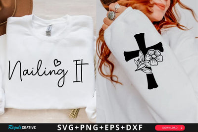 Nailing It Sleeve SVG Design, Christian Sleeve SVG, Faith SVG Design, Jesus Sleeve SVG SVG Regulrcrative 