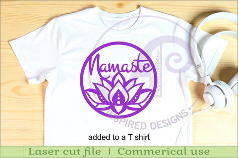 Namaste lotus flower wall sign svg laser cut file SVG APInspireddesigns 