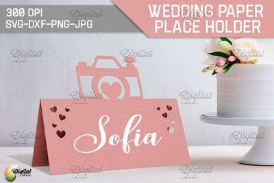 Name Card SVG. Wedding Paper Place Holder 3D Paper Evgenyia Guschina 
