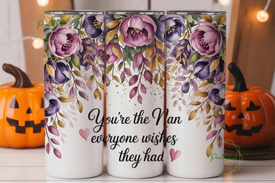 Nan Floral Tumbler Wrap PNG Sublimation PixelChick 