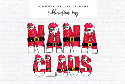 Nana Claus PNG | Family Christmas Shirt Sublimation Design Sublimation BijouBay 