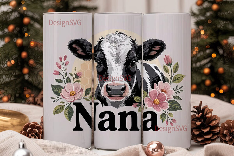 Nana Cow 20oz Tumbler Wrap Sublimation DesignSVG 