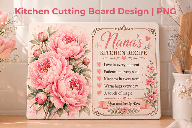 Nana Cutting Board PNG, Mothers day cutting board Sublimation KMarinaDesign 