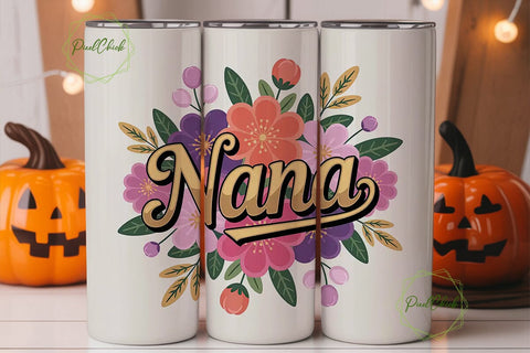 Nana Floral Tumbler Design Sublimation PixelChick 