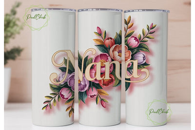 Nana Floral Tumbler Design Sublimation PixelChick 