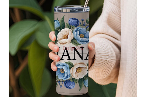 Nana Floral Tumbler Wrap Sublimation DesignSVG 