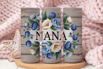 Nana Floral Tumbler Wrap Sublimation DesignSVG 