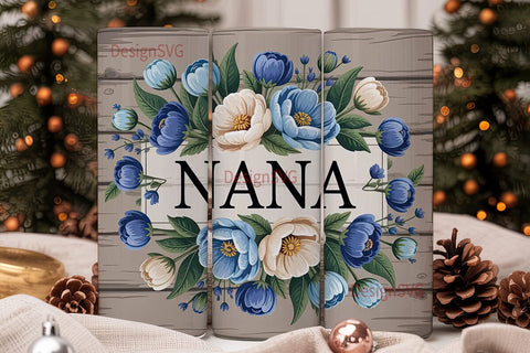 Nana Floral Tumbler Wrap Sublimation DesignSVG 