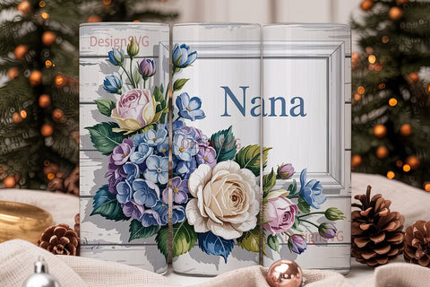 Nana Floral Tumbler Wrap Sublimation DesignSVG 
